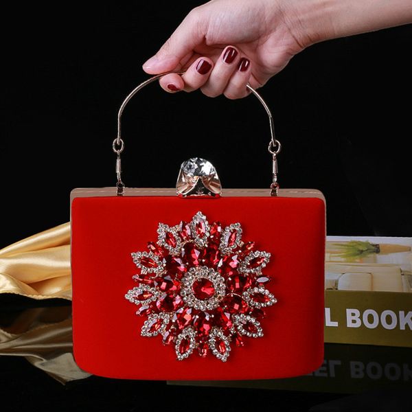 

bridal wedding red handbag hand bag small dinner dress bag purses and handbags