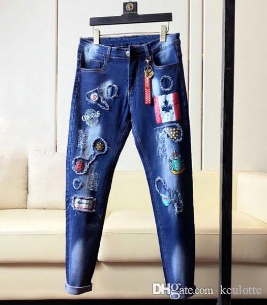 

модне мђжкие джин мђжкие онкие поведневне бѬки ђлине ип-оп джин в, Blue