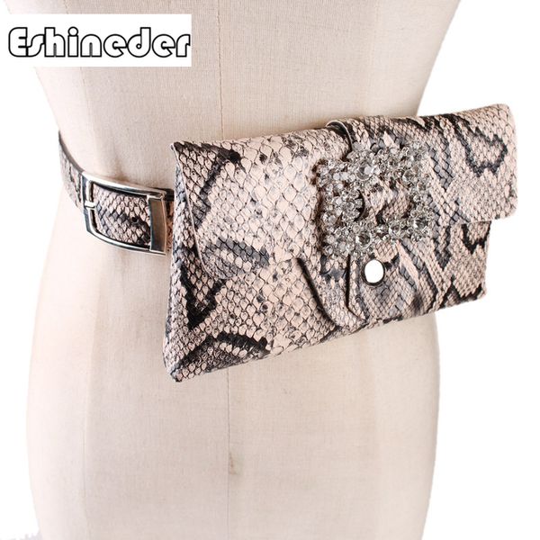 

eshineder женщины алмазный пояс водонепроницаемый пояс кошелек fanny pack кожаный мешок талии пояс кошелек пакет денежный мешок crossbody bu