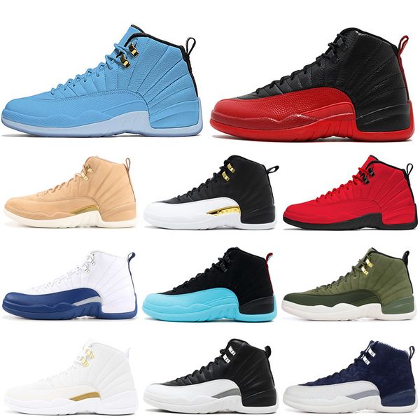 

wholesale 2019 classic 12s basketball shoes mens trainers bordeaux bulls cny dark grey french blue 12 men athletic sports sneakers size 7-13