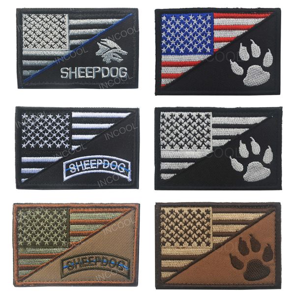 30 PCS SHEEPDOG Stickerei Patch Dünne Blaue Linie US Army Taktische Militärische Moral Patches Applikationen Gestickte Abzeichen Großhandel