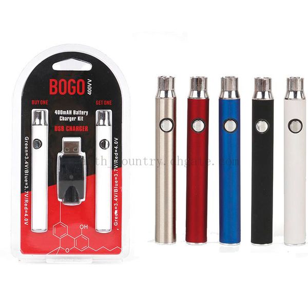 

BOGO Co2 VV Double Preheat Battery LO Battery Co2 Oil Vaporizer O Pen 510 Vape Pen Preheat 400mah Battery Variable Voltage Free DHL