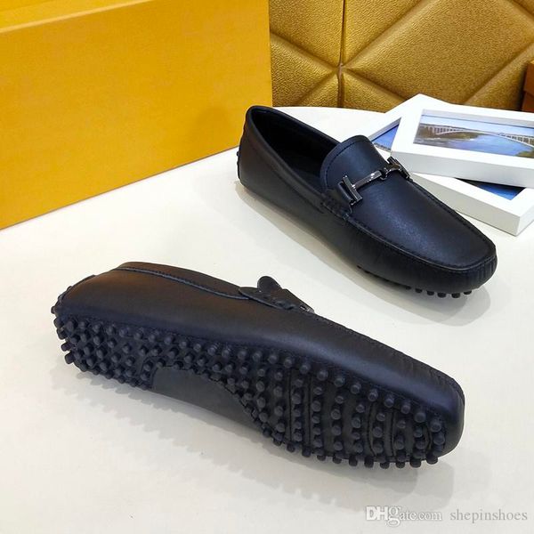 

new brand fashion luxury designer man shoes sneakers genuine leather fashion flat casual metal peas shoes espadrilles, Black