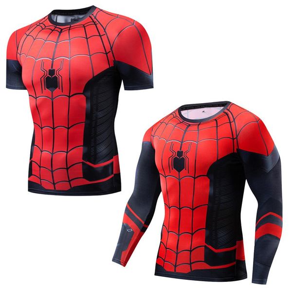 

man far from home t shirts peter parker 3d print tshirt superhero spider compression shirts cosplay tee size s-4xl, White;black