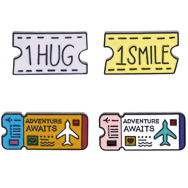 

personality new zinc alloy card aircraft letter brooch pin colorful fashion for backpack hat ornament jewelry, Gray