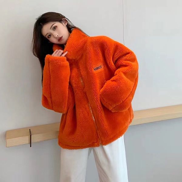 

ambush jacket warm embroidery ambush winter hick hairy zipper hoodie, Black;brown