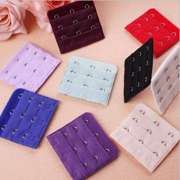 

ladies useful bra extenders strap extension 3 hooks 3 rows adjustable belt buckle multi color available casual, Black;white