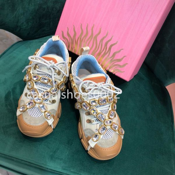 

new fashion men s and women s casual shoes luxury designer shoes party platform with diamond leather casual shoes size 35-44 v08