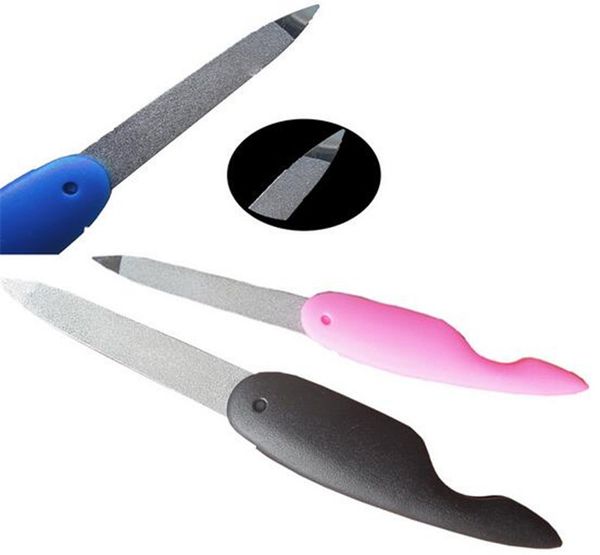

new salon 13.5cm nail file metalic stainless steel fold cuticle tool files nail art tool