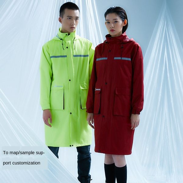 

nlv7v outdoor jumpsuit poncho labor protection long windbreaker raincoat lengthened thickened cloak body clothes windbreaker body clot, Red;brown