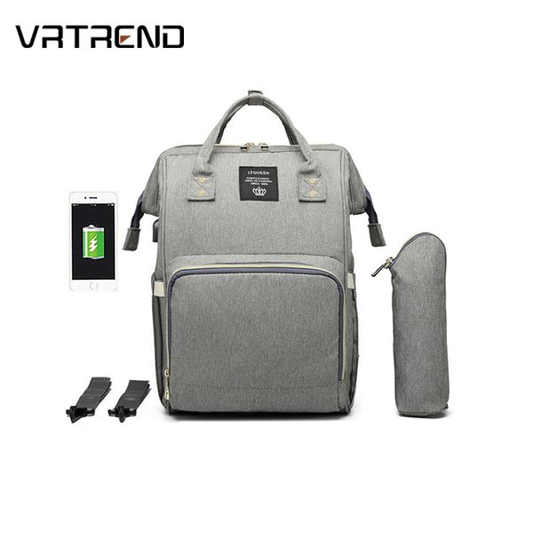 

vrtrend 2019 mummy maternity travel backpack nursing handbag baby diaper bag with usb interface large capacity waterproof