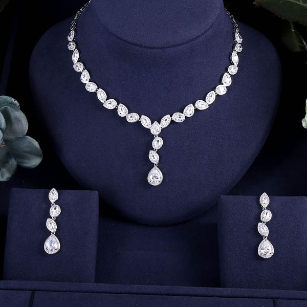 

jankelly nigeria 2pcs bridal zirconia jewelry sets for women party, dubai nigeria cz crystal wedding jewelry sets, Silver
