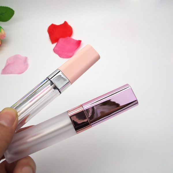 

new 6.5ml lip gloss tubes,empty lip glaze bottle,square eyeliner tube,pink cap,lip stick cosmetic packing container