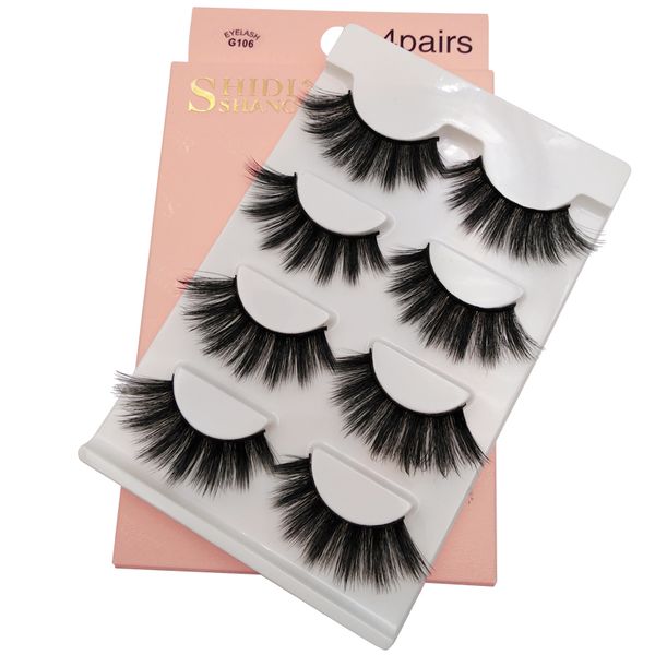 

false eyelashes 4 pairs natural soft lashes mink faux cils maquiagem 3d makeup