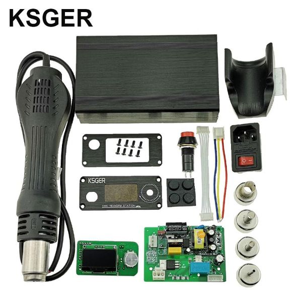 

ksger air gun smd rework station oled controller diy kits electric power tools dryer desoldering holder welding nozzles 700w