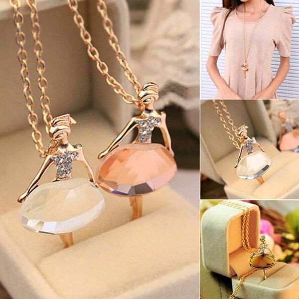 

tomtosh lowest whole network, new fashion girls ballet girl chic pendant choker necklace bib crystal jewelry party, Silver