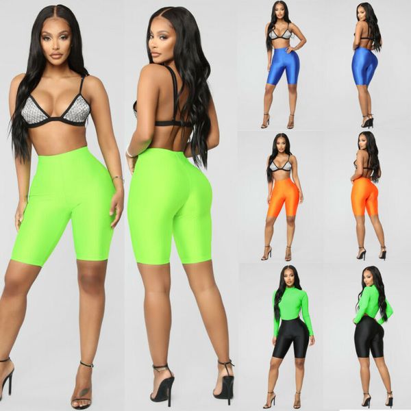 

2019 womens summer swimming beach gym yoga solid anti-lighting shorts ladies skinny running sports casual pants, Black