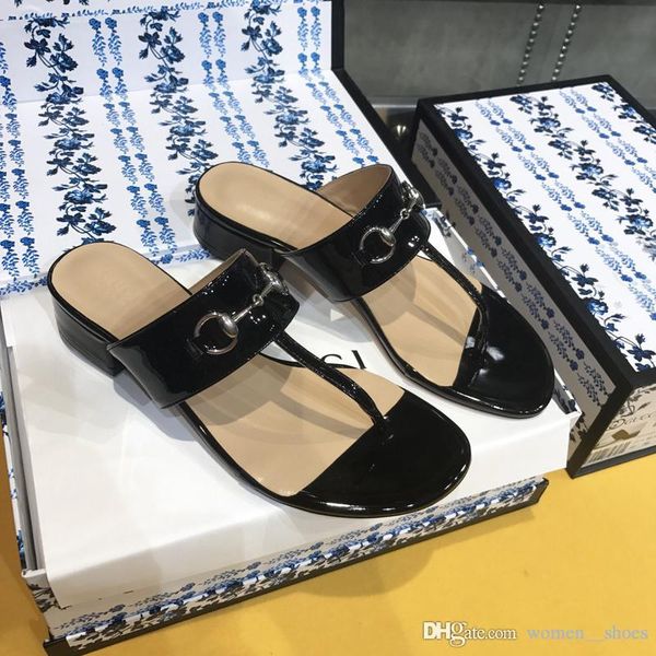 

2020 fashion luxury designer women shoes slipper vintage star designer flip flops slippers with box size 35-40 -305, Black