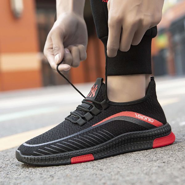 

men's shoes spring new style trend korean-style versatile trendy shoes lightweight breathable casual men athletic, Black