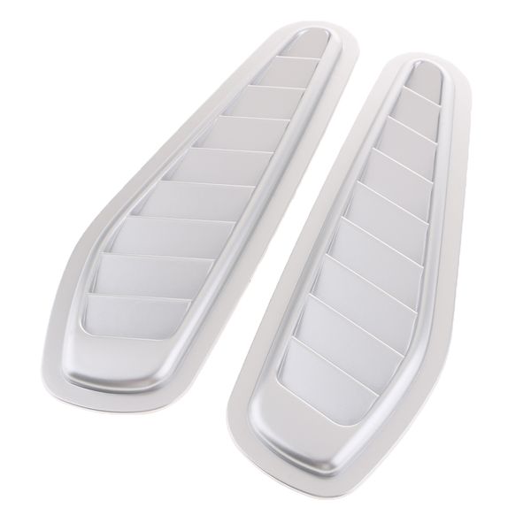 

pair car air flow vent cover trim hood intake cooling panel stickers silver