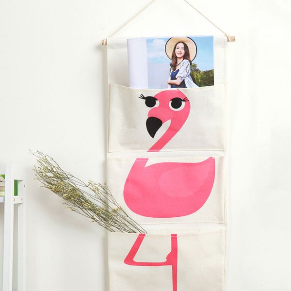 

wall closet hanging organizer bag 30*65cm cartoon animal cute sundries storage container 3 pockets wall mounted toy storage bag dbc vt0503
