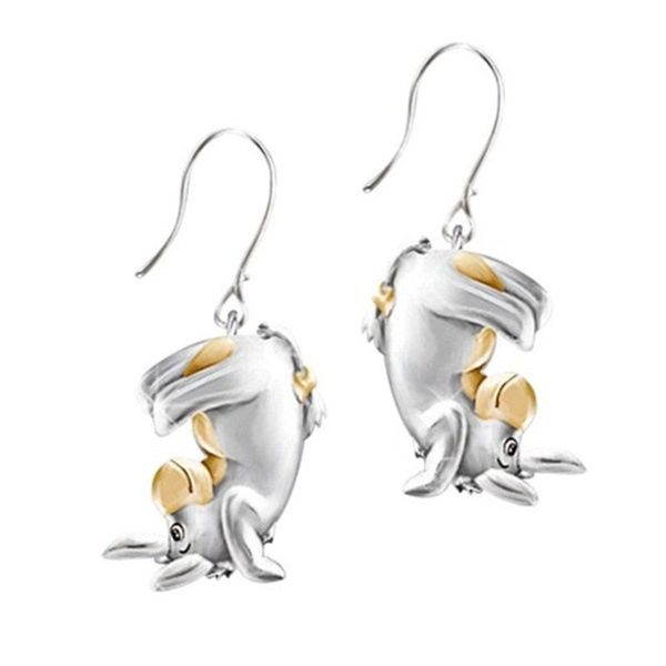 

fashion cute hippocampus earrings for women gold&silver color engagement wedding jewelry ladies drop earrings gifts dropshipping