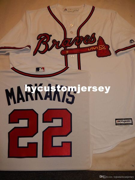 

mens atlanta #22 nick markakis shirt cool base jersey, Black;blue