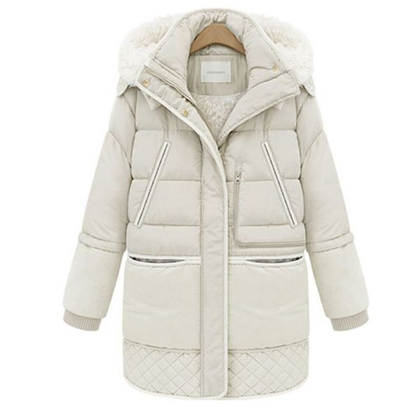 

processing winter 2018 fashion new style korean-style down jacket women's mid-length women's medium length coat fashio, Black;white