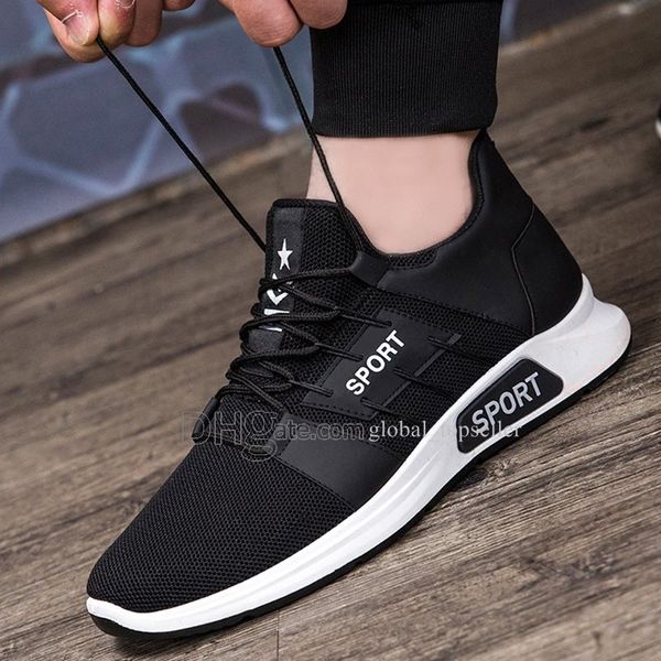 

new arrival with box fashion men shoes mesh breathable sneakers walking male footwear new comfortable lightweight running shoes ac-200301006, White;red