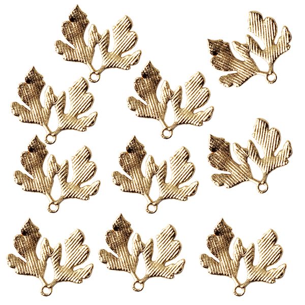 

10 pieces vintage golden alloy leaf leaves pendant charms diy jewelry findings, Black
