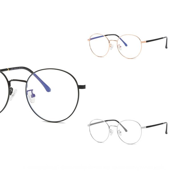 

brehler 9167 metal frame men's round plain glasses women's tr90 anti-blue light glasses frame ultra light, Silver