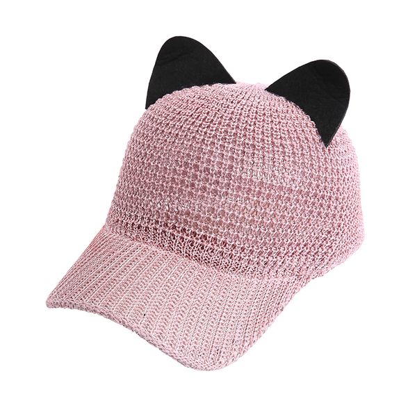 

summer women's baseball caps cat ears sun hats equestrian cap breathable mesh hat gorras for women snapback casquette, Blue;gray