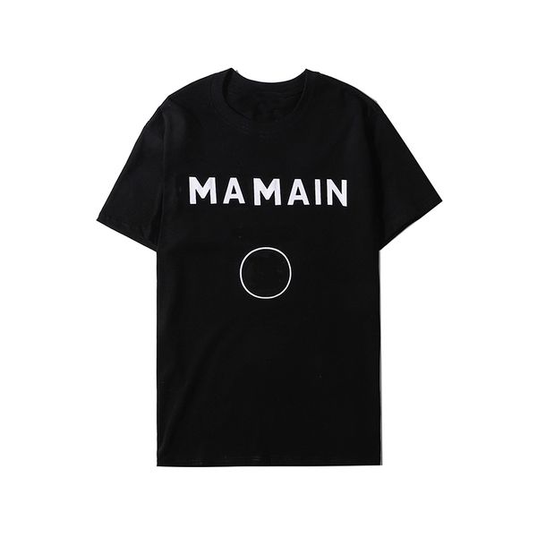 

black white 19ss star style logo t shirt flocking printed figure summer t-shirt mens womens couple casual tee shirts letters short-sleeved, White;black