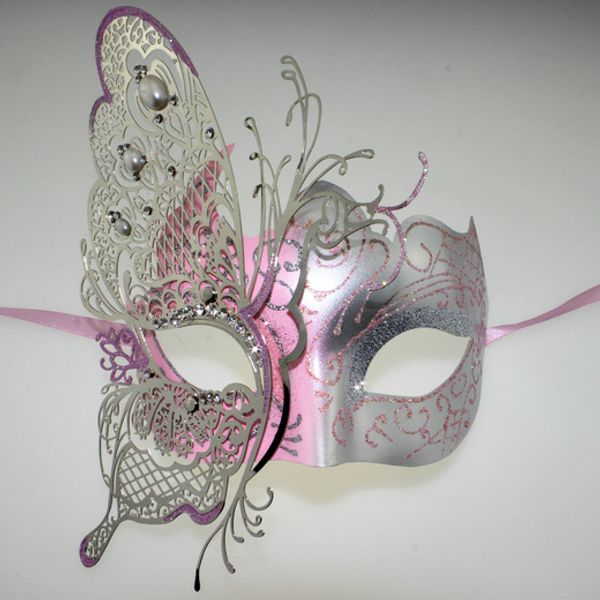 

big 3d half butterfly design glitter rhinestones venetian masquerade mask for women girl fancy party dress wedding props