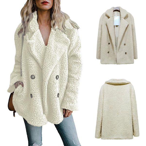 

autumn winter women loose cardigan jackets casual warm trench coats double-breasted outwear designer jackets for women asian s-5xl, Black;brown