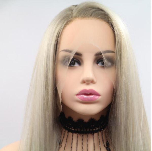 

150 плотность бразильский мед блондинка человеческих волос кружева передние парики цвет 613# прямые толстые бесклеевые полные парики человеч, Black;brown