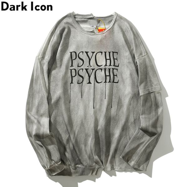 

tie dyeing irregular hemline hip hop men's t-shirt long sleeve patchwork sleeve hipster tshirts men tee shirts man streetwear, White;black