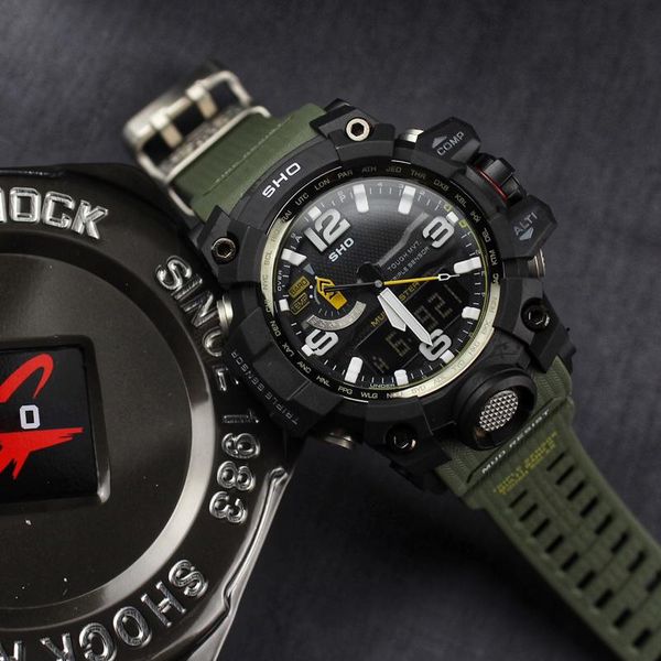 

Famou logo gwg 1000 ver ion men port watche waterproof and hockproof outdoor compa watch multi function multiple di play mode