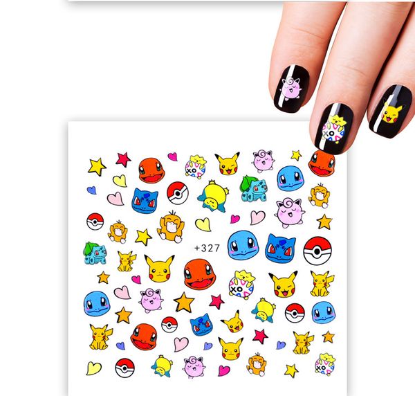 

1pcs cartoon nail sticker fruit water decals transfer colorful slider tips nail art watermelon decor as121, Black