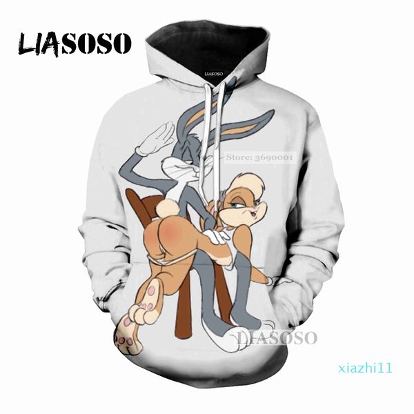 

fsahion-liasoso 2018 new cartoon cute bugs 3d print women men hooded hoodies sweatshirts pullover harajuku style hip hop x0289, Black