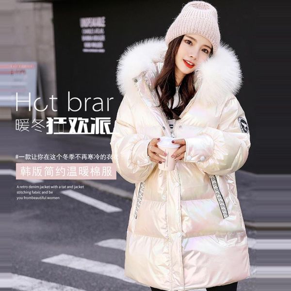

women's down & parkas nana womens coats winter bright cotton clothesfur collar hat plus size long jacket, Black