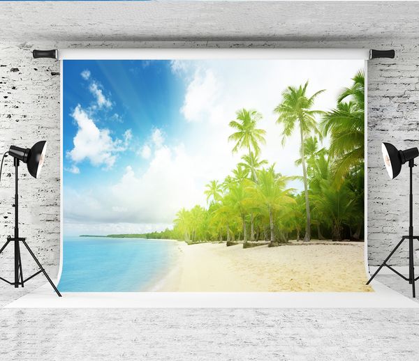 

Мечта 7x5ft Карибское море Пляж Фотографии Фон Пальма Приморский Фон для фотографа
