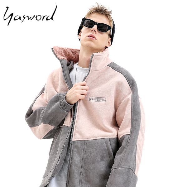

yasword men thick coat parka heavy jackets hooded outwear cotton padded man clothes, Black