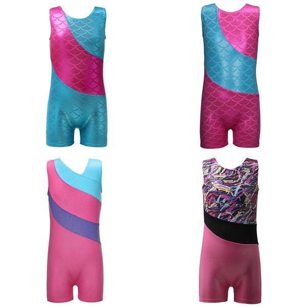 

girls mermaid ballet leotard sleeveless biketard girls ballet dancesuit child gymnastic leotards professional dancewear 3-10y