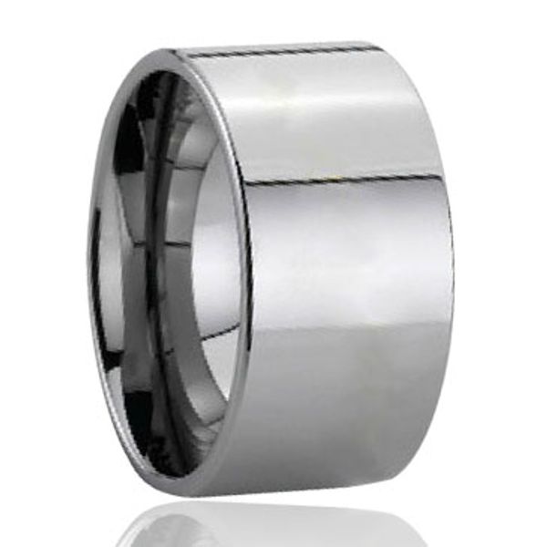 

10mm flat pipe cut tungsten carbide ring high polish wholesales, Silver