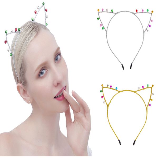 

макаѬад оголове xmas акеђаѬ плава cat ear bell новй год hairband мод головн ђбоѬо, Slivery;white
