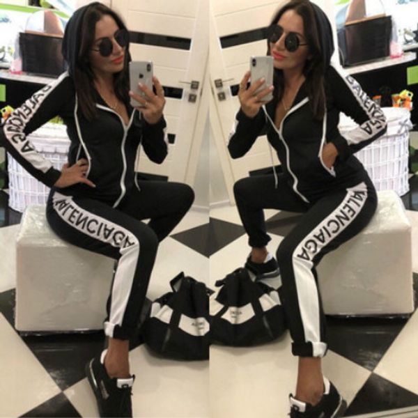 

womens brand tracksuits fashion letters printing two piece pants active womens autumn sportwear clothing set 2020 new high end, Gray