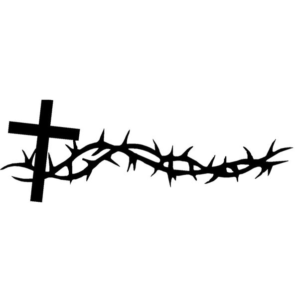 

16*5.6cm 1 pcs cross & thorns vinyl car decals religious stickers religion church car accessories motorcycle helmet car styling