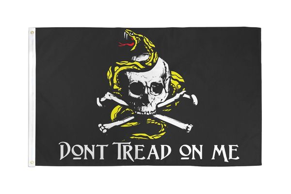 Treten Sie nicht auf mich Piratenflagge 3x5FT 150x90cm Druck 100D Polyester Dekoration Flagge mit Messingösen Kostenloser Versand