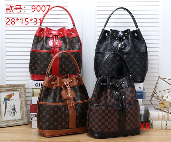 

4 color fashion letter stitching drawstring handbag women retro high-end hand multi-capacity bucket bag ol out travel handbag